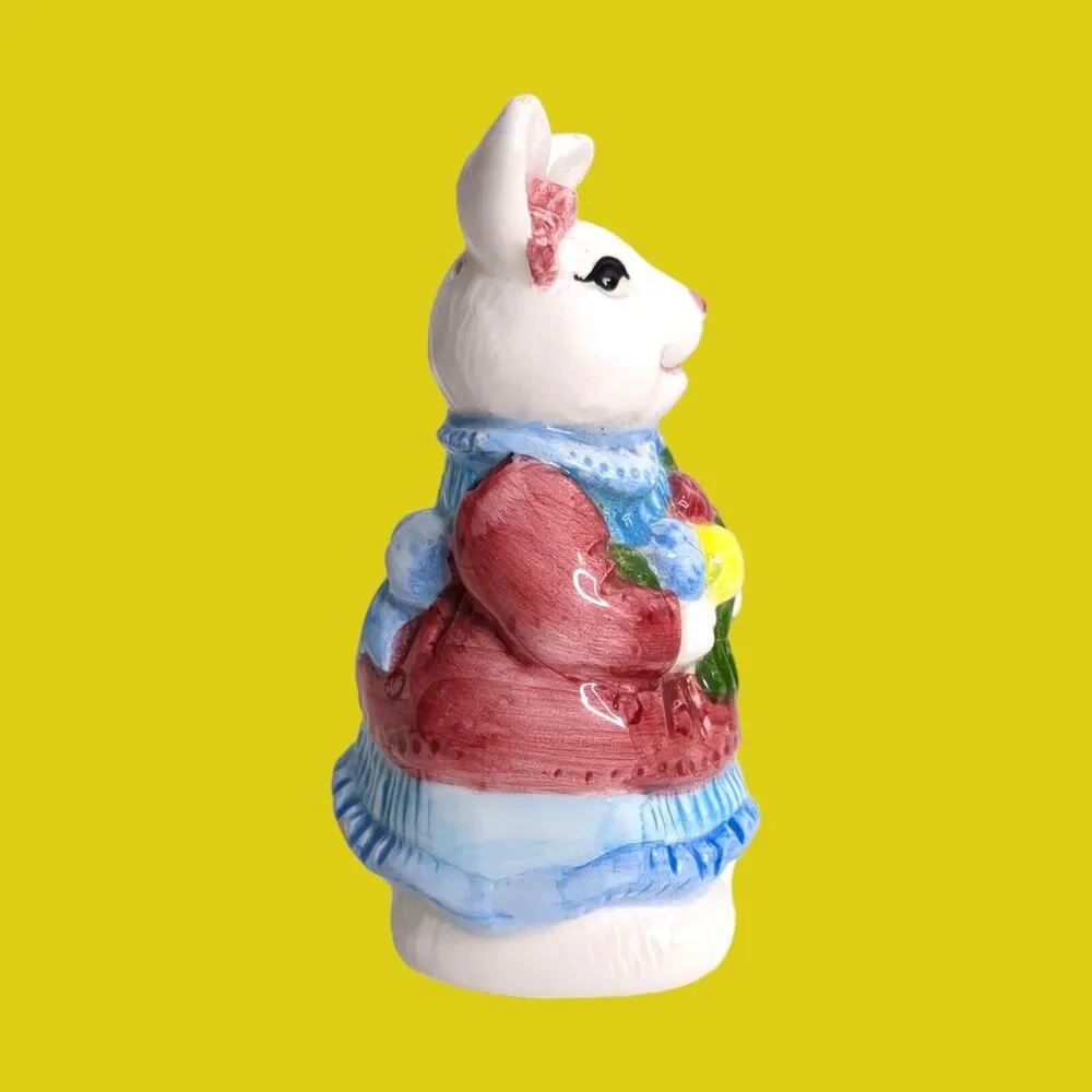 Vintage Anthropomorphic Salt & Pepper Shakers Bunny Rabbit Bride and Groom ABC